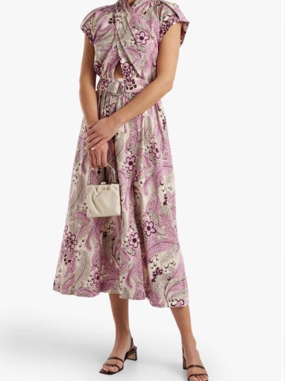 10 Crosby Derek Lam Lavender Pink Floral Midi Dress